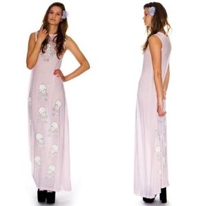 Wildfox maxi midi tank dress Love Potion Skull & crossbone Classic old skool WF